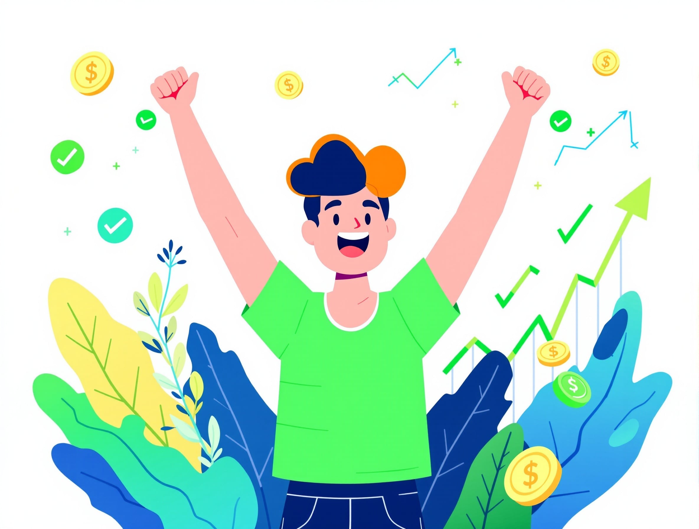 Celebrating freelancer with confidence in their rates